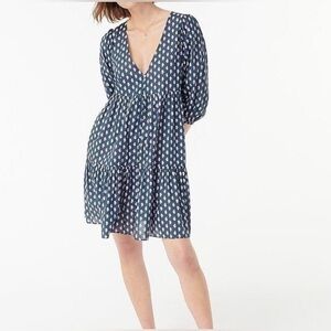 J. Crew Tiered cotton voile beach dress in best buds, Size XS